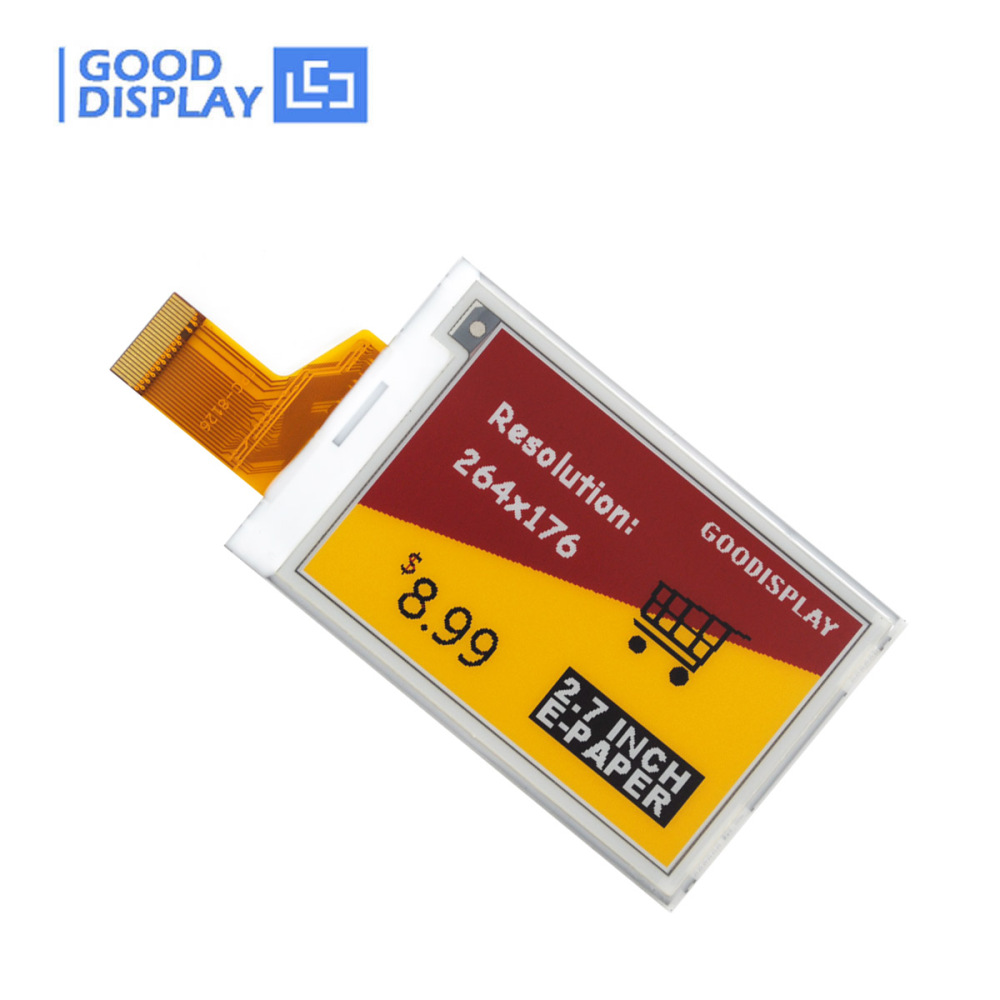 2.7" Four-Color E-Ink Display Module 12s Refresh 264x176 Resolution Low Power e-Paper