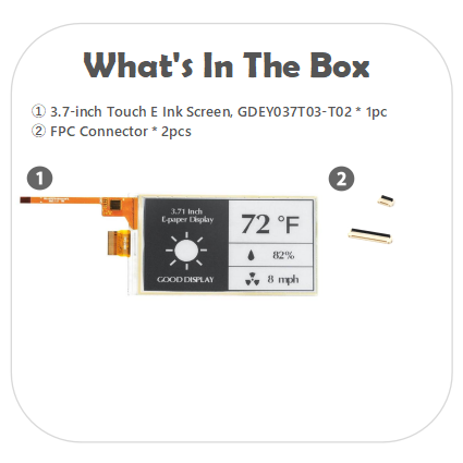 3.7-Inch E-Paper Display with Touchscreen 1s Fast Refresh 416x240