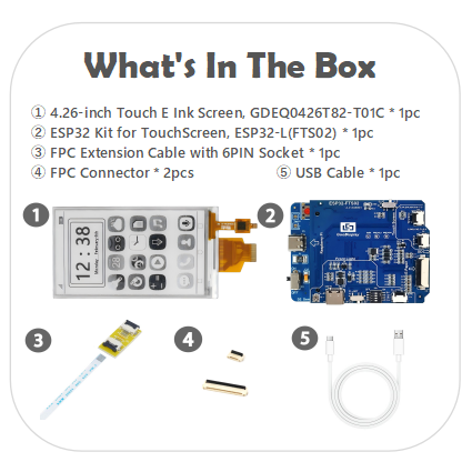 4.26" E Ink Capacitive Touch Screen High Res 219 PPI 4-Gray E-Paper Display