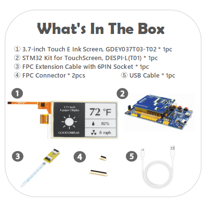 3.7-Inch E-Paper Display with Touchscreen 1s Fast Refresh 416x240