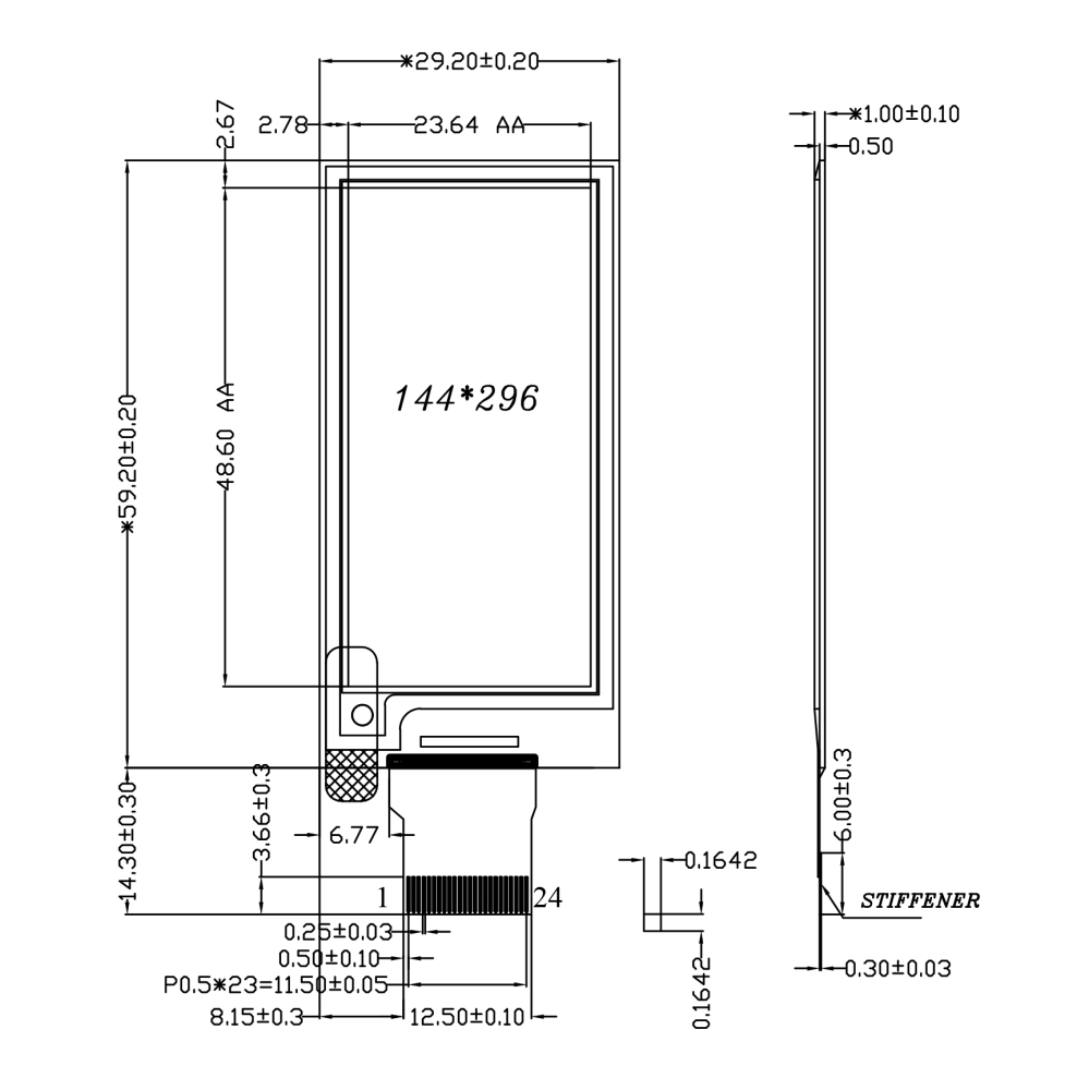 2.13" Monochrome E-Paper Display 296x144 High-Res 154 PPI Fast Refresh E Ink SSD1680Z Driver