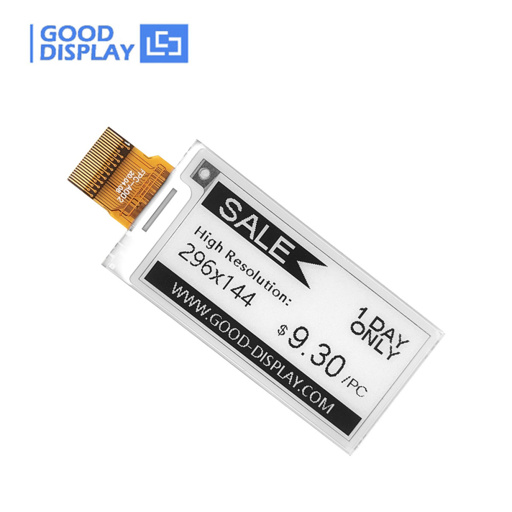 2.13" Monochrome E-Paper Display 296x144 High-Res 154 PPI Fast Refresh E Ink SSD1680Z Driver