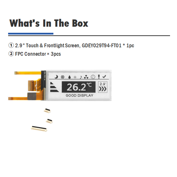 2.9-Inch Touchscreen ePaper with Frontlight for Crystal-Clear and Interactive Viewing