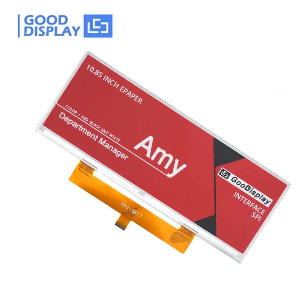 [EOL]10.85-inch Large ePaper Tri-color Narrow Red E Ink Screen 1360x480 Resolution