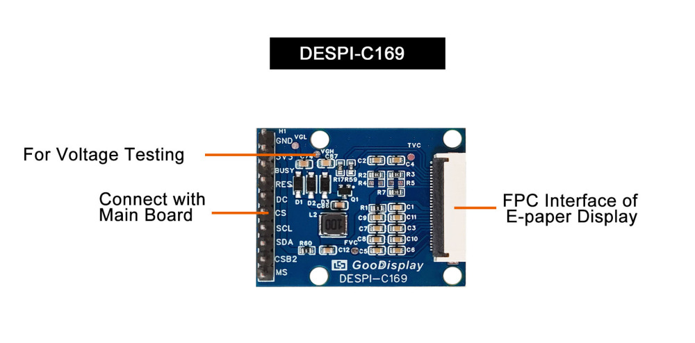 1.69" E-Ink HAT Board | 30-Pin SPI E-Paper for STM32 & Arduino | DESPI-C169