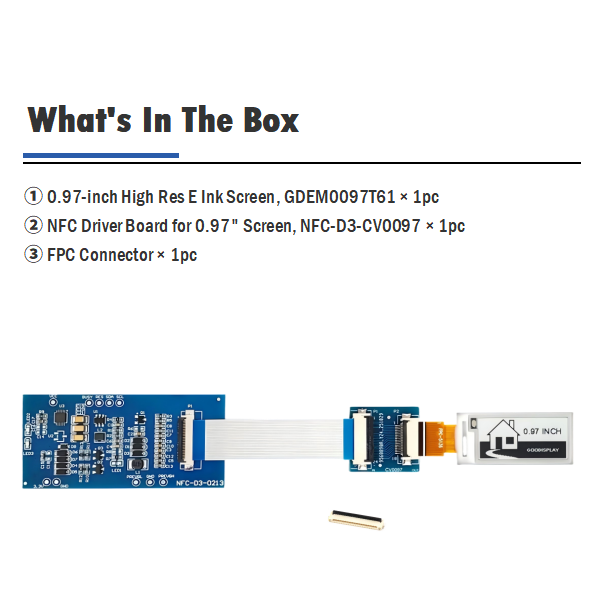 Ultra Compact 0.97-Inch E Ink Screen Lightning-Fast 0.26s Partial Refresh 18PIN GDEM0097T61