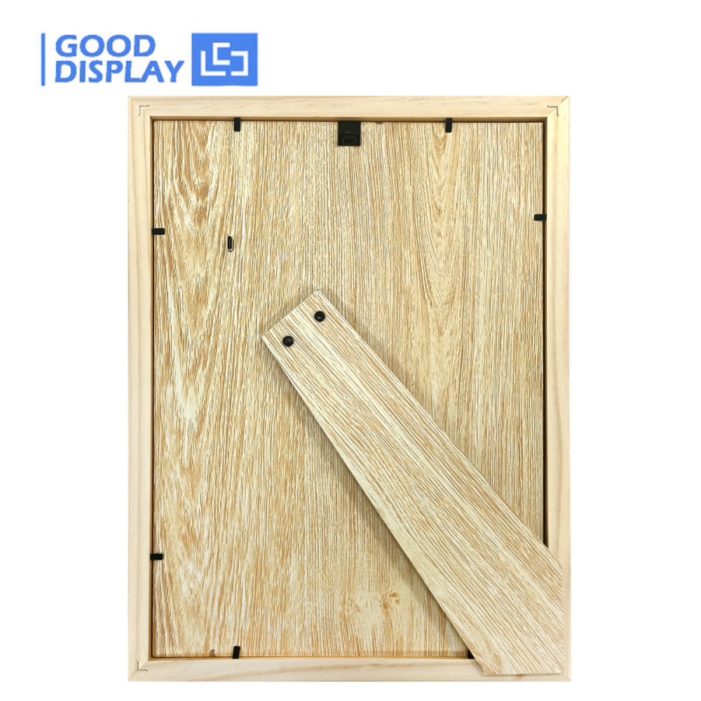 Wooden Digital Photo Frame with E Ink Spectra 6 Color Display 13.3 Inch 1600x1200 HD E-Paper, GDP133EW1