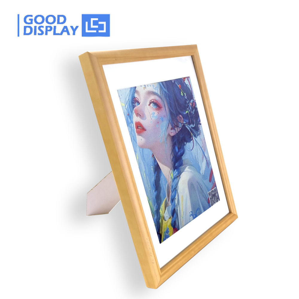 Wooden Digital Photo Frame with E Ink Spectra 6 Color Display 13.3 Inch 1600x1200 HD E-Paper, GDP133EW1