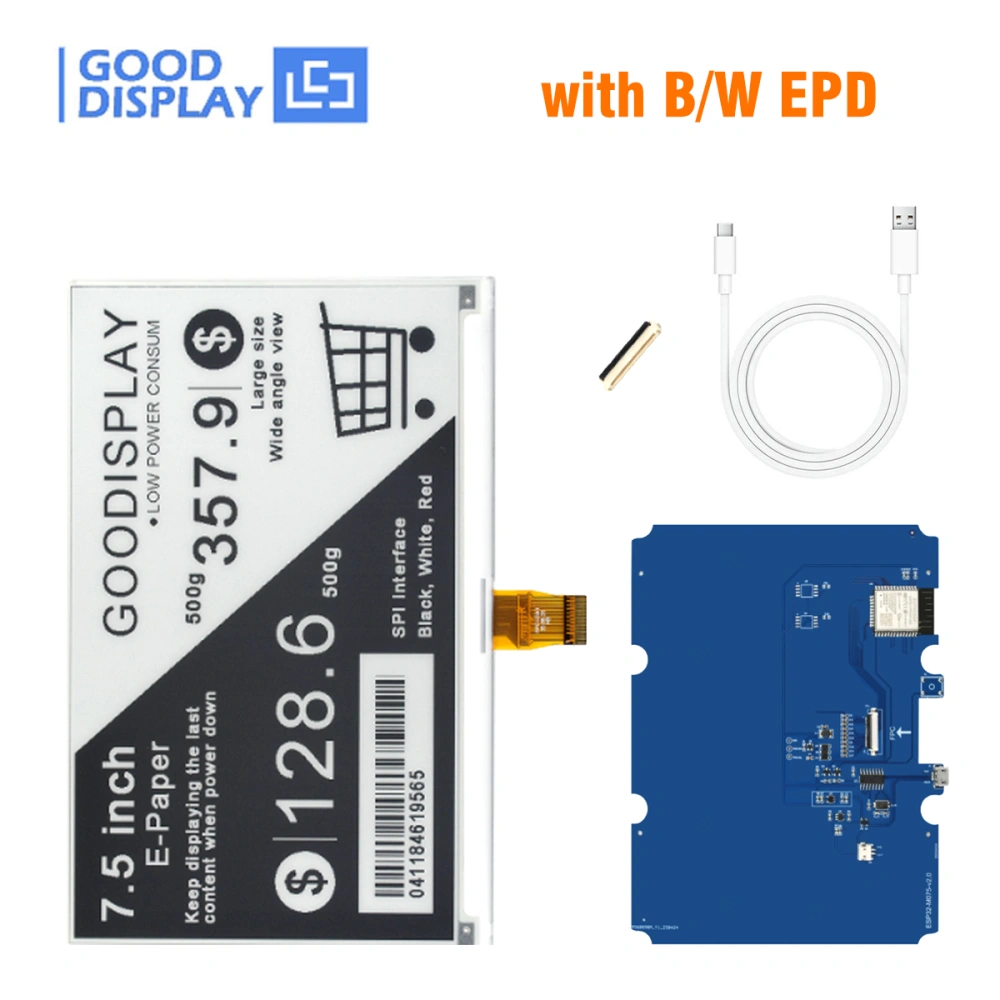 ESP32 7.5inch WiFi E Ink Display Kit Effortless Wireless Updates Driver ...