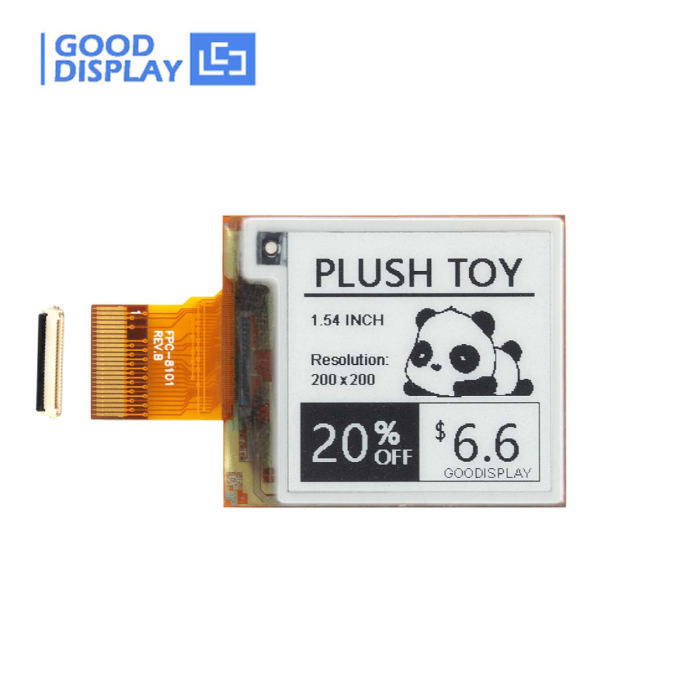 1.54-inch Flexible E Ink Display 0.42s Partial Refresh 200x200 ePaper Displays Module, GDEM0154I61