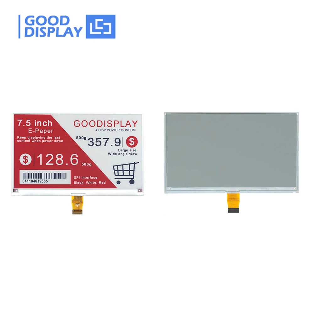 7.5inch Red Electronic Paper Display Tri-color E-ink Display 1.3s ...
