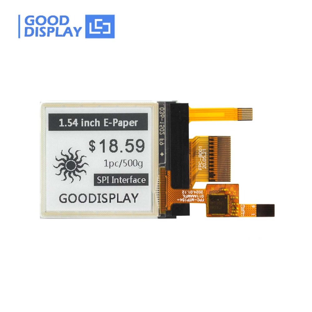 1.54-Inch E-Ink Screen with Frontlight and Touch Function Ultra-Fast 1.5s Refresh Rate, GDEY0154D67-FT01