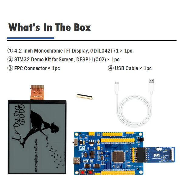 Reflective TFT LCD Display 4.2 Inch Monochrome Screen 400x300 SPI LCD Wide Temperature Rang GDTL042T71