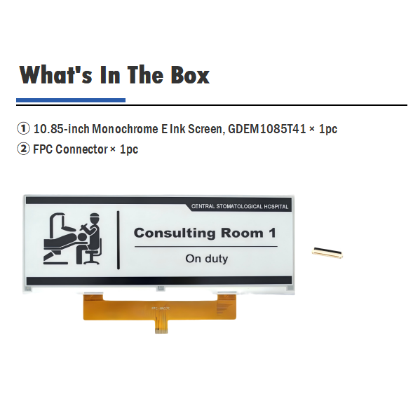 High-quality 10.85Inch Electronic Ink Screen Best Price for Large 1360×480 E-Paper Display 133 PPI, GDEM1085T41