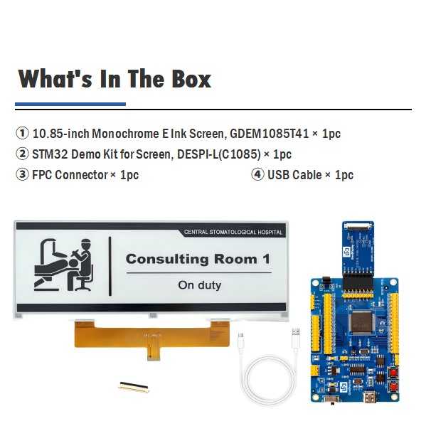 High-quality 10.85Inch Electronic Ink Screen Best Price for Large 1360×480 E-Paper Display 133 PPI, GDEM1085T41