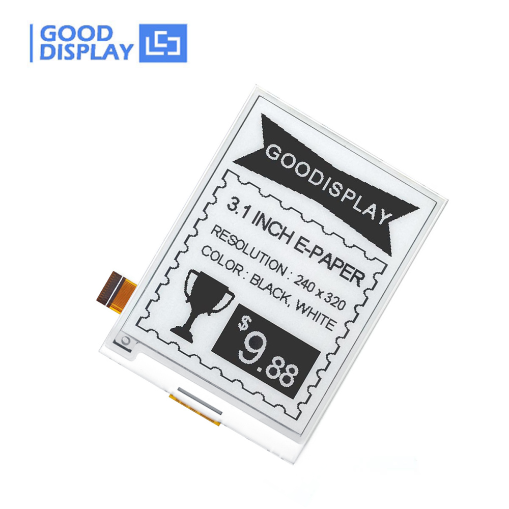 3.1 Inch Black White E-ink 320x240 Resolution E-paper Raw Displays Module, GDEY031T10
