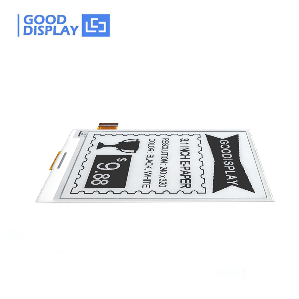 3.1 Inch Black White E-ink 320x240 Resolution E-paper Raw Displays Module, GDEY031T10