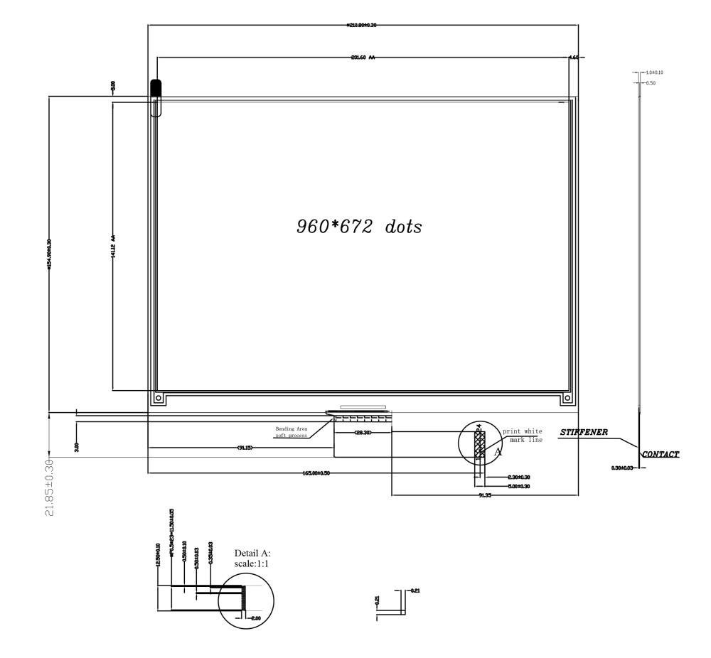 4-Color E-Paper Display 9.7-inch 960×672 12s Fast Refresh SPI Interface E-Ink Panel, GDEY097F91
