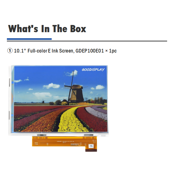 10" Vibrant spectra™ 6 E-Ink Technology Display 6-Color e-Paper 200 PPI 1600×1200 Pixels, GDEP100E01