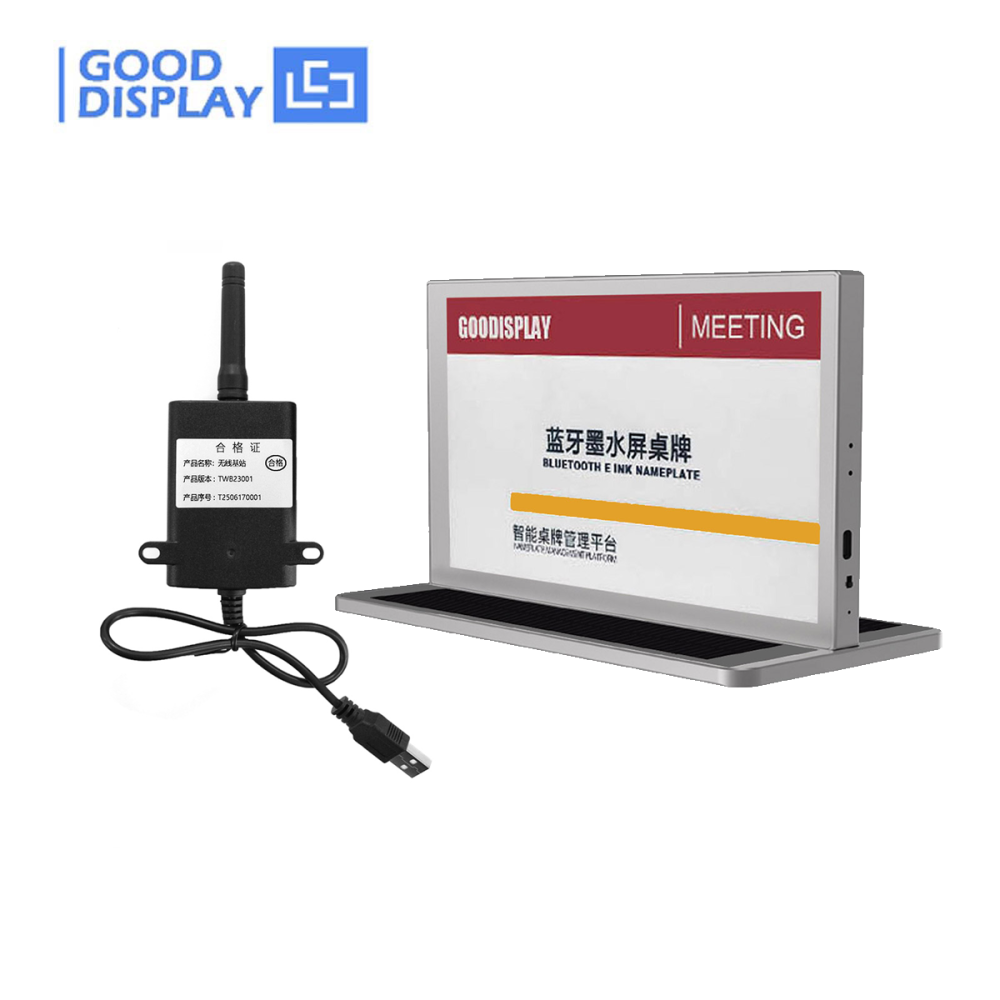 Solar-Powered 7.5" E-Paper Desk Slate Cable-Free Digital Nameplate with Wireless Updates DM075FAV2U