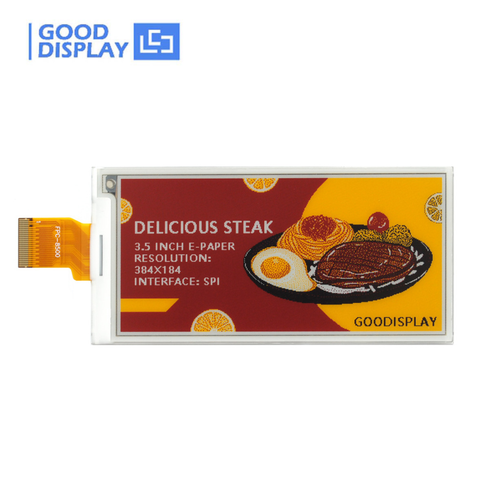3.5" 4-Color E-Paper Display Zero-Power E Ink Module 384x184 High-Contrast SPI Ready, GDEM035F86
