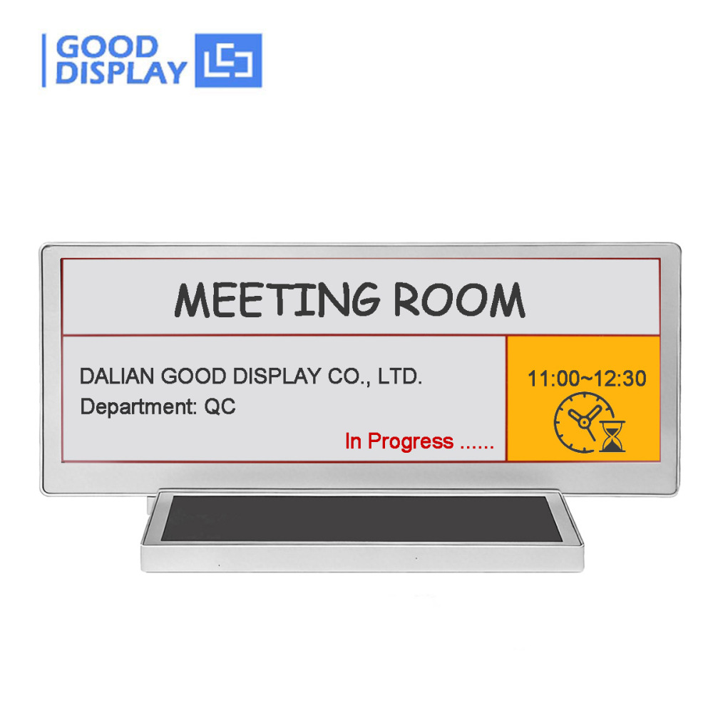 10.85" 4-Color Solar E Ink Conference Nameplate Dual-Side Bluetooth 5.0 E-Paper Desk Display with Open API & OTA Update, DM1085FVB2U