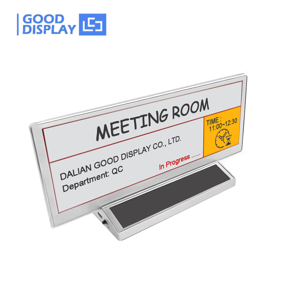 10.85" 4-Color Solar E Ink Conference Nameplate Dual-Side Bluetooth 5.0 E-Paper Desk Display with Open API & OTA Update, DM1085FVB2U