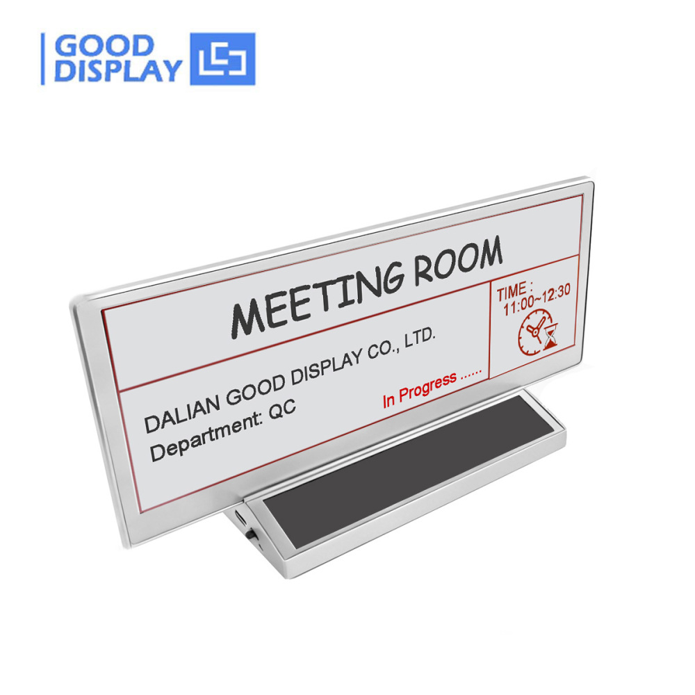 10.85" 4-Color Solar E Ink Conference Nameplate Dual-Side Bluetooth 5.0 E-Paper Desk Display with Open API & OTA Update, DM1085FVB2U