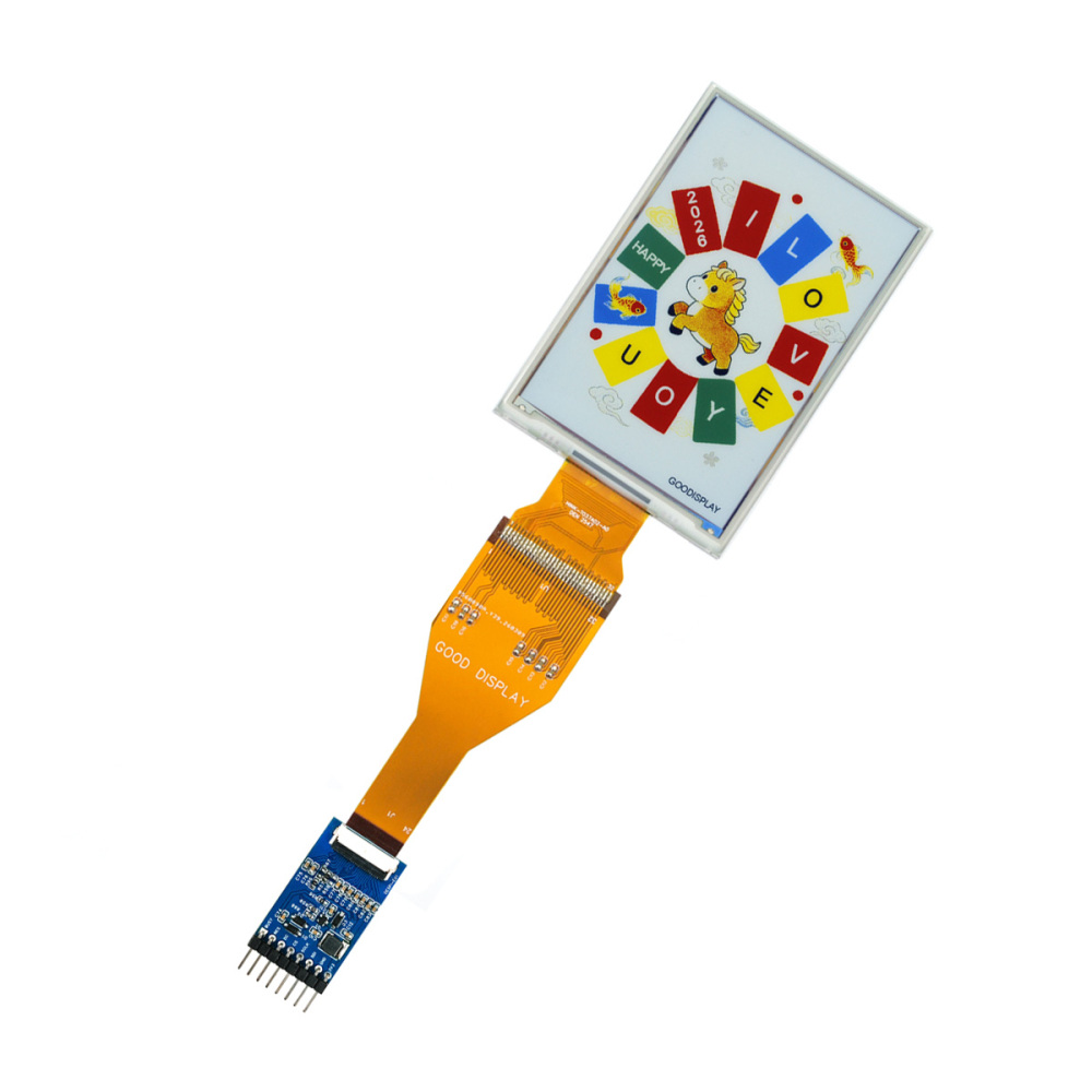 3.7" 6 Native Color E-paper E-Ink 234PPI Display, No Color Filter, Ultra Low Power SPI Interface, GDEH037E01