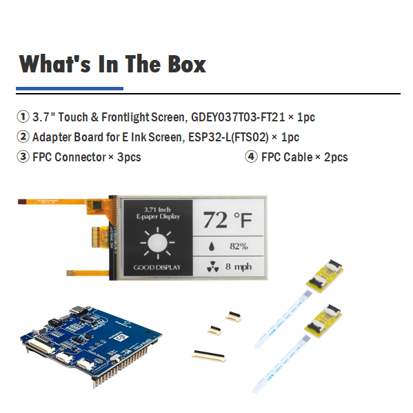 3.7Inch Front Lit With E Ink Touch Display Raspberry Pi, 416x240, Energy-Efficient E-Paper Technology, GDEY037T03-FT21