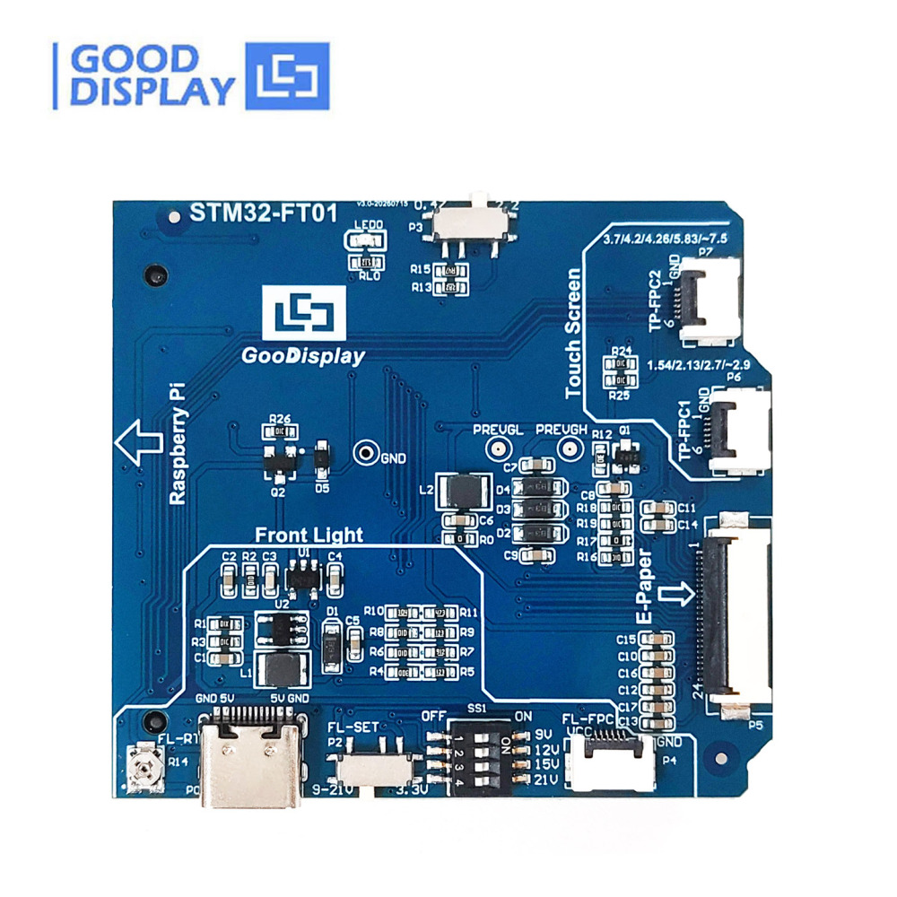 24PIN E-Paper Adapter Board Front Light, Touch, SD Card SPI Raspberry Pi & DESPI-M02L Compatible, STM32-FT01