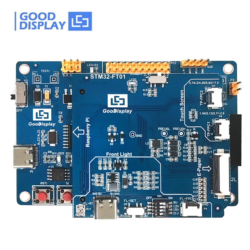24PIN E-Paper Adapter Board Front Light, Touch, SD Card SPI Raspberry Pi & DESPI-M02L Compatible, STM32-FT01
