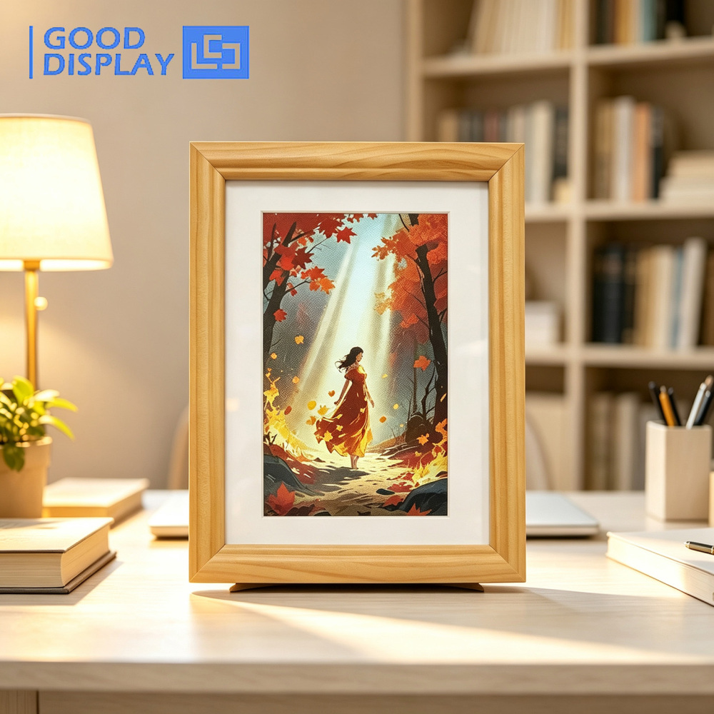 7.3-inch Color E-Paper Frame Solid Wood Design Ultra-Long Standby 800x480 E Ink Spectra™ 6