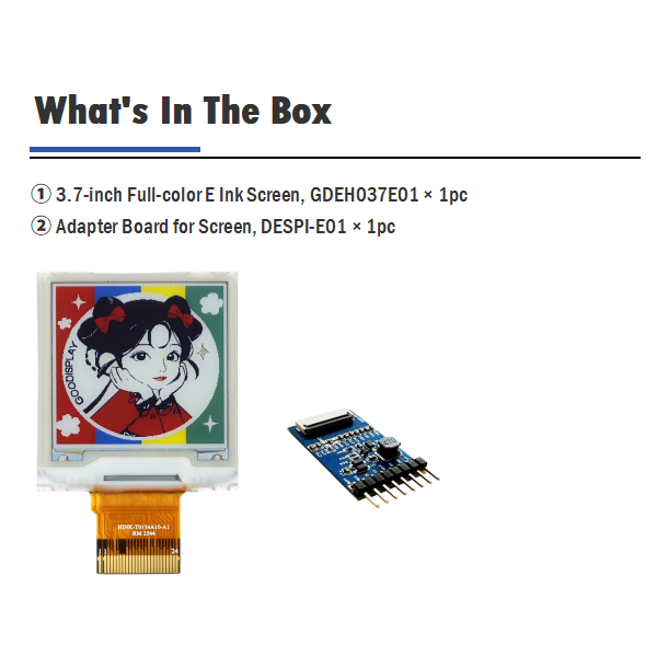1.54 Inch 6-Color E-Ink Display Module 220PPI Ultra Low Power E6 Electronic Ink Screen, GDEH0154E01