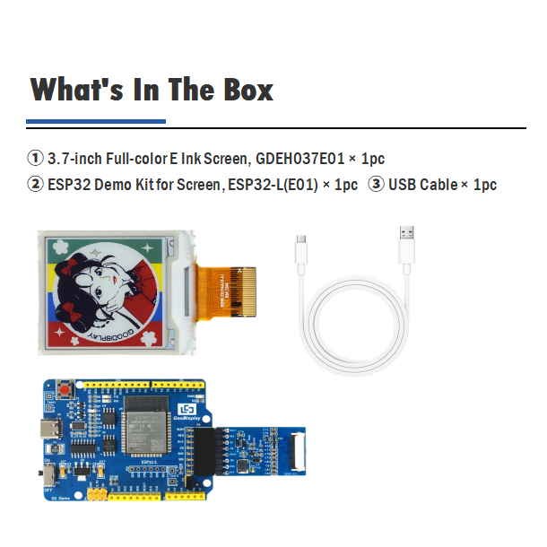 1.54 Inch 6-Color E-Ink Display Module 220PPI Ultra Low Power E6 Electronic Ink Screen, GDEH0154E01