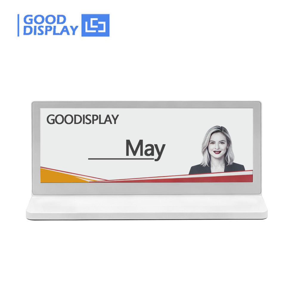 10.85" 4-Color Solar E Ink Conference Nameplate Dual-Side Bluetooth 5.0 E-Paper Desk Display with Open API & OTA Update, DM1085FVB2U