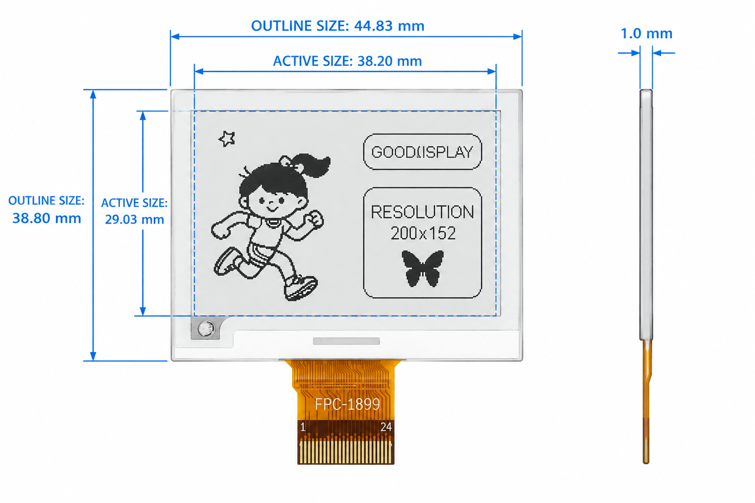 GDEM0189T61 1.89 inch monochrome e-paper display