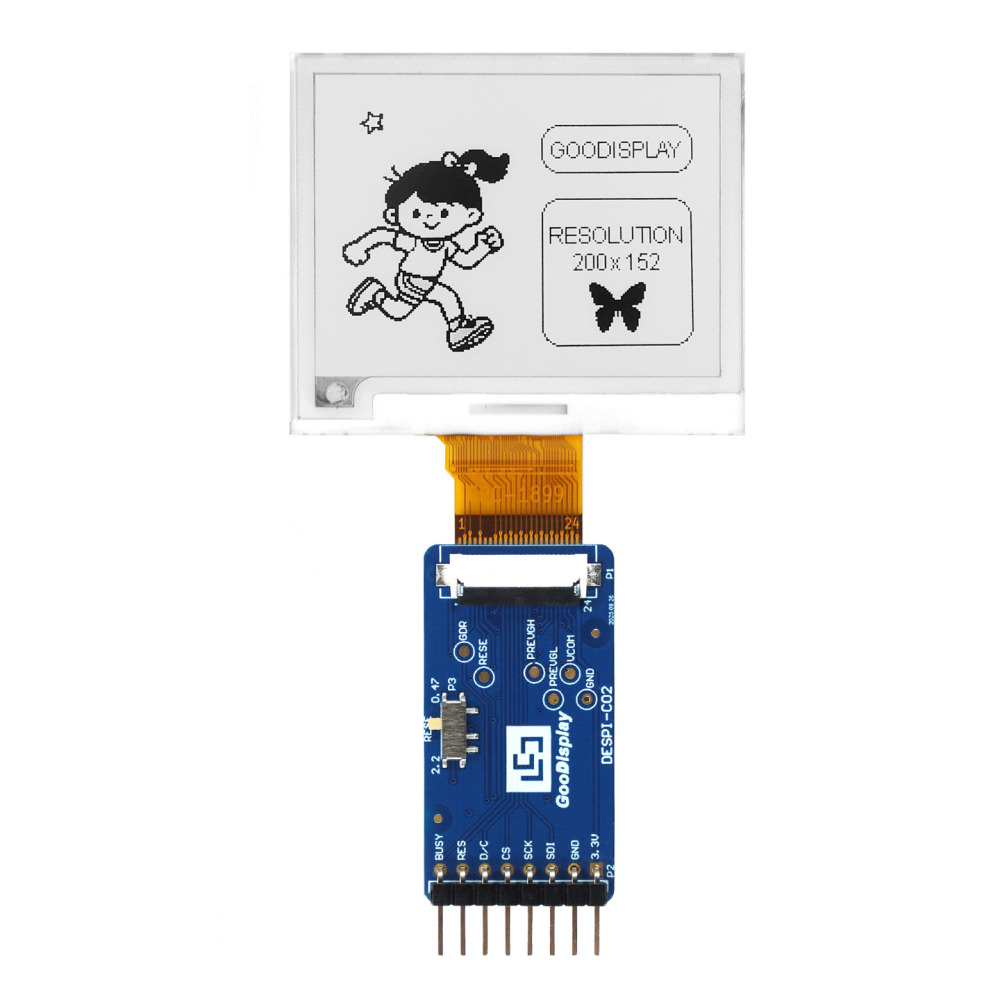 Ultra-low power 1.89" Mono 200x152 E-Paper Display 0.3s Refresh SSD1681 EPD 133PPI, GDEM0189T61
