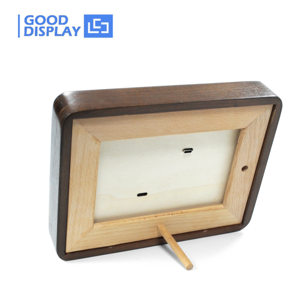 7.3-inch Color E-Paper Frame Solid Wood Design Ultra-Long Standby 800x480 E Ink Spectra™ 6, GDP073EW1