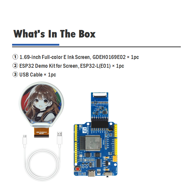 1.69" E-Ink Display Adapter Board Drives Spectra 6 E-Paper HAT for STM32, Arduino DESPI-C169