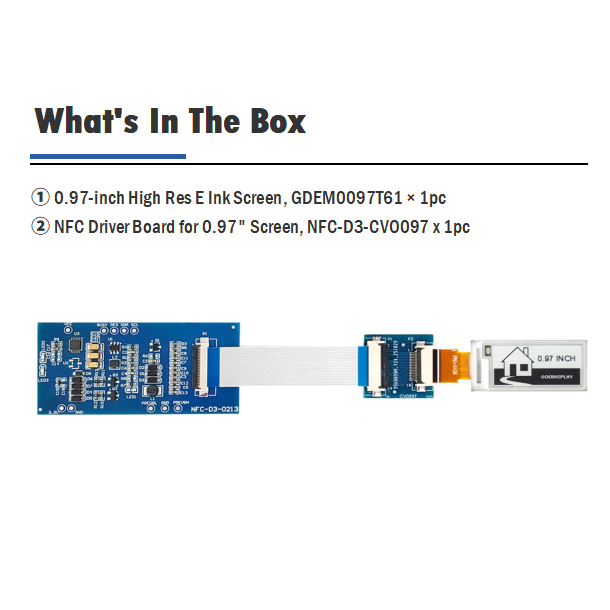 Ultra Compact 0.97-Inch E Ink Screen Lightning-Fast 0.26s Partial Refresh 18PIN GDEM0097T61