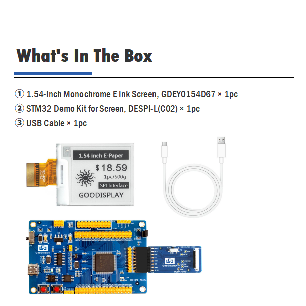 1.54 inch Electronic paper display Customizable 1.5s fast refresh partial refresh digital price tags screen GDEY0154D67