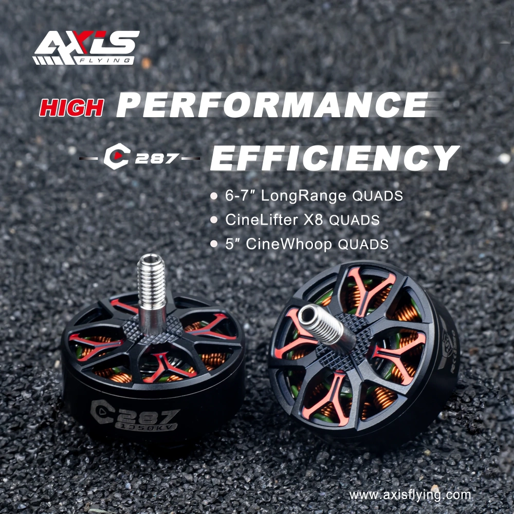 Axisflying 4PCS C287 2807 Brushless Motor 1350KV 1750KV  4-6S for FPV  Drone Freestyle 7inch Long Range LR7 Model DIY Part