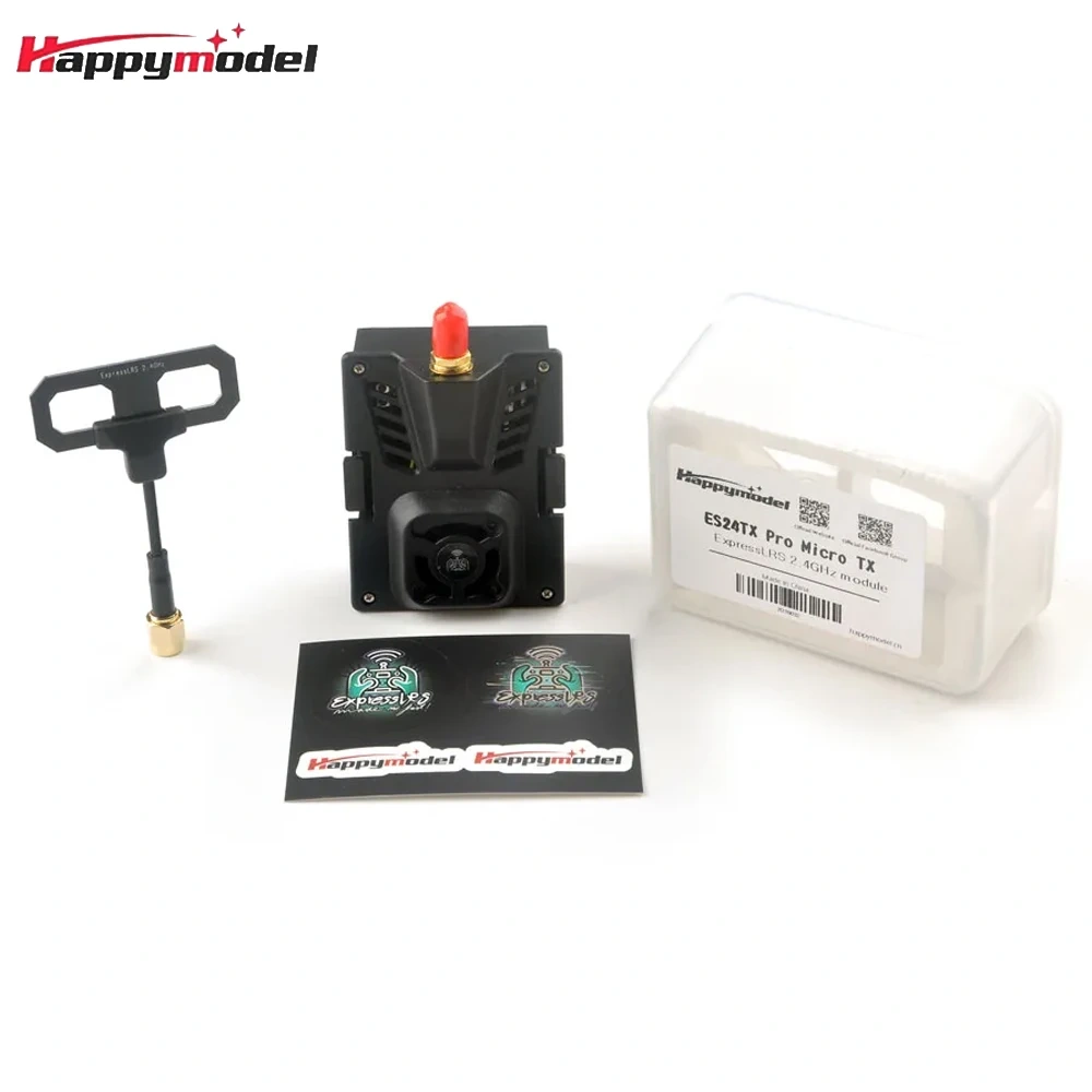 HappyModel ES24TX Pro Micro TX 1000mW 2.4G ELRS Module with Cooling Fan RGB LED Module for RC FPV Airplane Drone