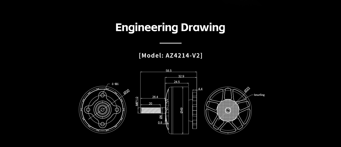 Axisflying AZ4214 6-12S 380KV Brushless Motor 6 quality,q 100