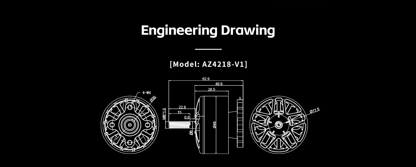 Axisflying AZ4218 5-12S 640KV Brushless Motor 5 quality,q 100