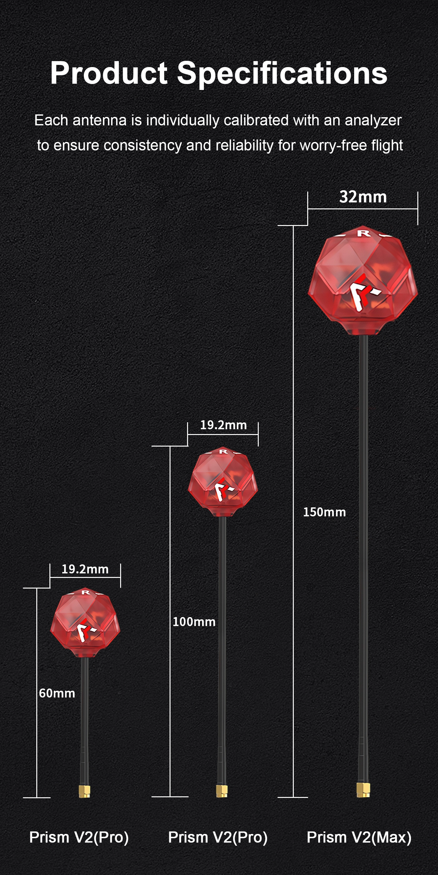Axisflying Prism V2 5.8GHz RHCP Antenna – 150mm, Black 4 quality,q 100