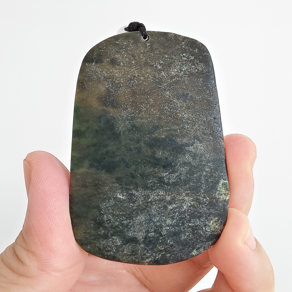 Natural Certificated Type A Untreated 59X39mm Dark Green Burmese Jadeite Rectangle Pendant With Flowers And Phoenix Carved,DIY Jewelry Supplies
