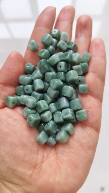 20Pcs Natural Type A Untreated Watery Blue Guatemalan Jadeite Irregular Shape Sugar Cube Beads ,Guatemala Jadeite Loose Beads,DIY Jewelry Supplies