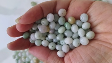 30pcs 8X5mm Natural Type A White Green Yellow Burmese Jadeite Smooth Rondelle Spacer Beads,Burma Jadeite Loose Beads, DIY Jewelry Supplies